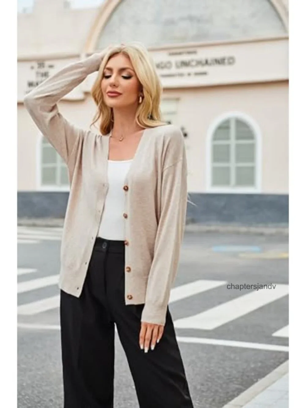 Wool Blend Oversized Lightweight Cardigan Sweater Business Casual